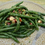 French Beans in a Hazelnut, Butter and Honey Vinaigrette 